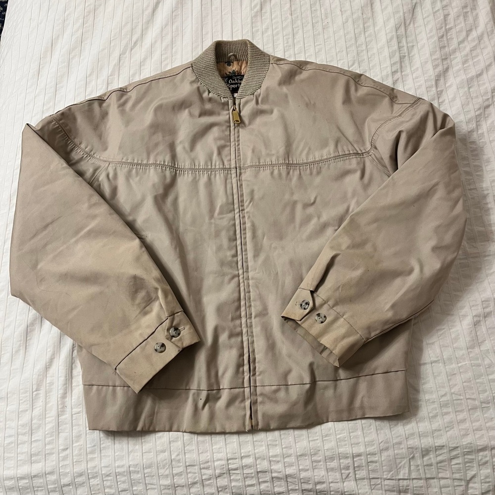 Vintage Sears Oakbrook Sportswear‎ Tan Harrington Jacket Men 42 Bomber Talon Zip